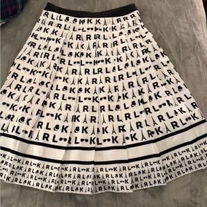 Karl Lagerfeld Monochrome Logo A-Line Skirt